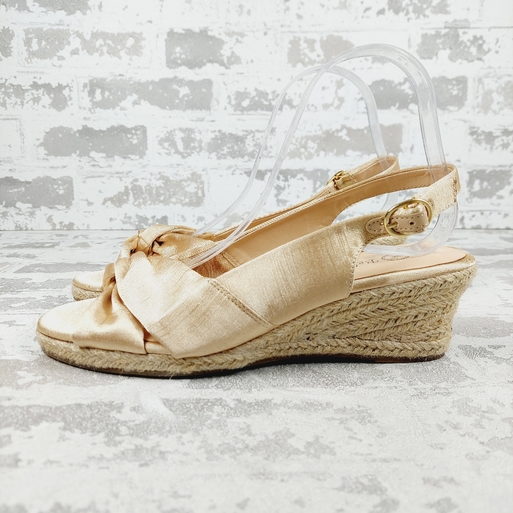 New Bella Vita Womens Kimora Satin Slingback Wedge Sandals Shoes- Wide  W793